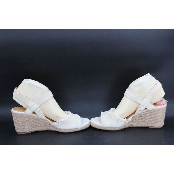 Tommy Bahama Sandals Womens 9 M Savina Wedge Espadrille Cream Ankle Strap - Picture 7 of 11